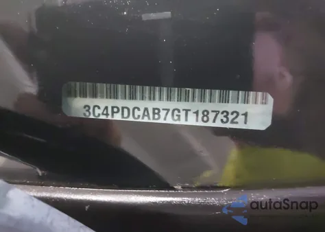 2016 Dodge Journey Se from USA, damaged, VIN 3C4PDCAB7GT187321